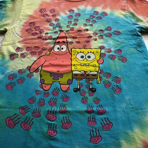 Nickelodeon Spongebob Square Pants Vintage Tie-Dye T-Shirt Women’s Size XS Tee - Picture 15 of 16